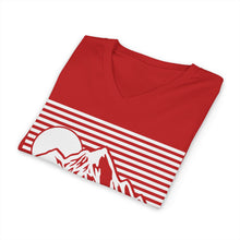 I'd Hike That Mountain V-Neck Tee — Retro Mountain Hiking Shirt