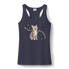 Cat Graphic Tank — "My Cat and I" Cute Retro Kitten Women's Racerback Tank