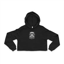 Cat Astronaut Cropped Hoodie — "Here As Purr" Graphic