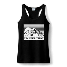 Women's Hiking Tank Top — 'I'd Hike That' Mountain Graphic Performance Tank