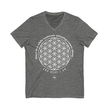 Flower of Life V‑Neck Tee — “Once in a while someone amazing comes along and here I am” Spiritual Graphic Shirt