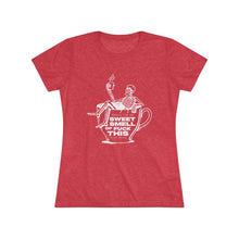 Women's Tee — 'Sweet Smell of Fuck This' Skeleton Coffee Cup Graphic