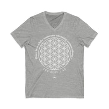 Flower of Life V‑Neck Tee — “Once in a while someone amazing comes along and here I am” Spiritual Graphic Shirt