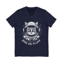 Zen As Fluff Cat Astronaut V-Neck Tee