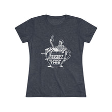 Women's Tee — 'Sweet Smell of Fuck This' Skeleton Coffee Cup Graphic