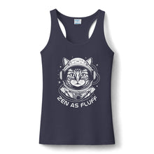 Zen As Fluff Cat Tank Top — Women's Cute Astronaut Cat Graphic Performance Tank