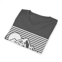 I'd Hike That Mountain V-Neck Tee — Retro Mountain Hiking Shirt