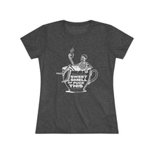 Women's Tee — 'Sweet Smell of Fuck This' Skeleton Coffee Cup Graphic
