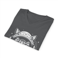 Zen As Fluff Cat Astronaut V-Neck Tee
