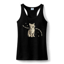 Cat Graphic Tank — "My Cat and I" Cute Retro Kitten Women's Racerback Tank