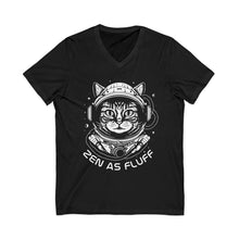 Zen As Fluff Cat Astronaut V-Neck Tee