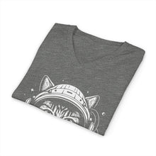 Zen As Fluff Cat Astronaut V-Neck Tee
