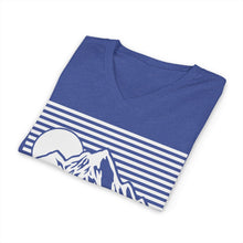 I'd Hike That Mountain V-Neck Tee — Retro Mountain Hiking Shirt