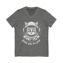 Zen As Fluff Cat Astronaut V-Neck Tee
