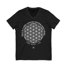 Flower of Life V‑Neck Tee — “Once in a while someone amazing comes along and here I am” Spiritual Graphic Shirt
