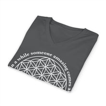 Flower of Life V‑Neck Tee — “Once in a while someone amazing comes along and here I am” Spiritual Graphic Shirt