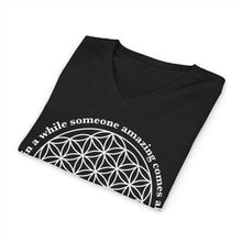 Flower of Life V‑Neck Tee — “Once in a while someone amazing comes along and here I am” Spiritual Graphic Shirt