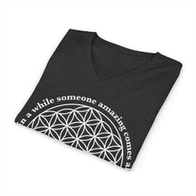 Flower of Life V‑Neck Tee — “Once in a while someone amazing comes along and here I am” Spiritual Graphic Shirt