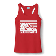 Women's Hiking Tank Top — 'I'd Hike That' Mountain Graphic Performance Tank