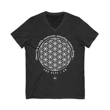 Flower of Life V‑Neck Tee — “Once in a while someone amazing comes along and here I am” Spiritual Graphic Shirt