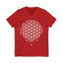 Flower of Life V‑Neck Tee — “Once in a while someone amazing comes along and here I am” Spiritual Graphic Shirt