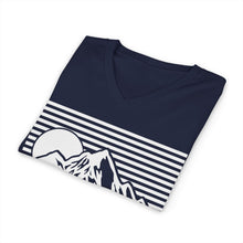 I'd Hike That Mountain V-Neck Tee — Retro Mountain Hiking Shirt
