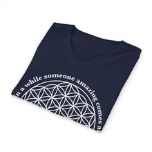Flower of Life V‑Neck Tee — “Once in a while someone amazing comes along and here I am” Spiritual Graphic Shirt