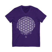 Flower of Life V‑Neck Tee — “Once in a while someone amazing comes along and here I am” Spiritual Graphic Shirt