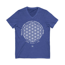 Flower of Life V‑Neck Tee — “Once in a while someone amazing comes along and here I am” Spiritual Graphic Shirt