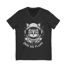 Zen As Fluff Cat Astronaut V-Neck Tee