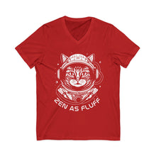 Zen As Fluff Cat Astronaut V-Neck Tee