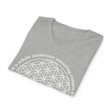 Flower of Life V‑Neck Tee — “Once in a while someone amazing comes along and here I am” Spiritual Graphic Shirt