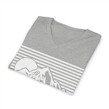 I'd Hike That Mountain V-Neck Tee — Retro Mountain Hiking Shirt