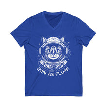 Zen As Fluff Cat Astronaut V-Neck Tee