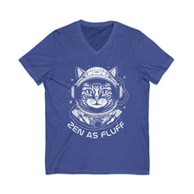 Zen As Fluff Cat Astronaut V-Neck Tee