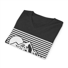 I'd Hike That Mountain V-Neck Tee — Retro Mountain Hiking Shirt
