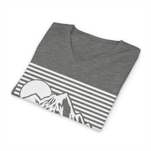 I'd Hike That Mountain V-Neck Tee — Retro Mountain Hiking Shirt