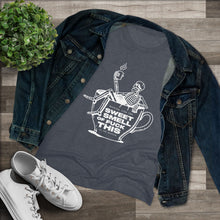 Women's Tee — 'Sweet Smell of Fuck This' Skeleton Coffee Cup Graphic