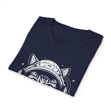 Zen As Fluff Cat Astronaut V-Neck Tee