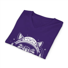Zen As Fluff Cat Astronaut V-Neck Tee