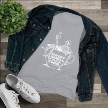 Women's Tee — 'Sweet Smell of Fuck This' Skeleton Coffee Cup Graphic