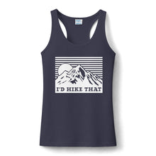 Women's Hiking Tank Top — 'I'd Hike That' Mountain Graphic Performance Tank