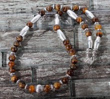 JN24 - Tiger's Eye with Pewter Necklace 20"