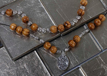 JN25 Bohemian Double Strand Sandalwood and Pewter Beaded Necklace w/Tree of Life Charm 20-22"